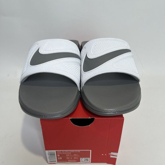 Nike Max Cirro Slides Sandals “White Gray Orange Platinum” 2024 - Picture 2 of 5